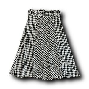 H+M Houndstooth Midi Skirt with Belt